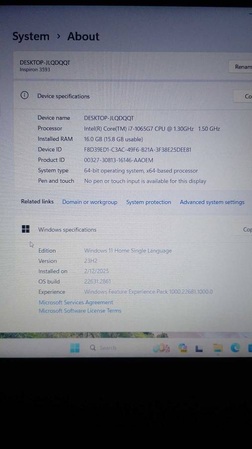 Dell Inspiron 15.6 FHD Laptop  Core i7 10th Gen, 16GB RAM, 512GB SSD, Windows 11