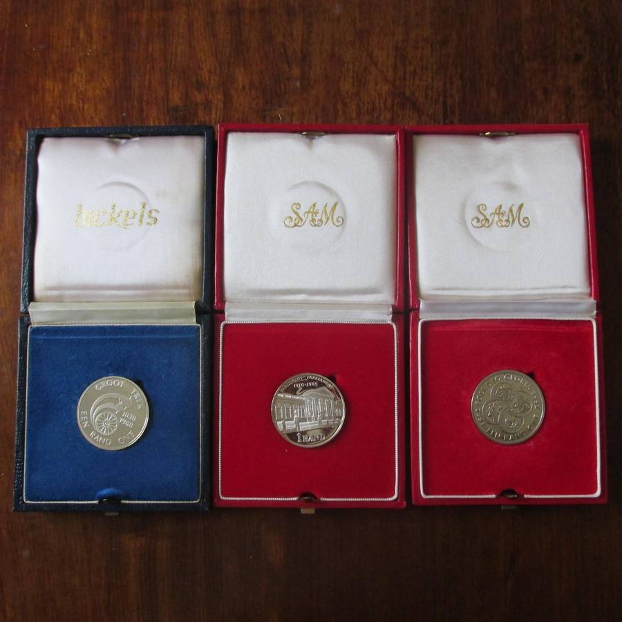 3 PROOF SILVER RANDS + 1 UNC.