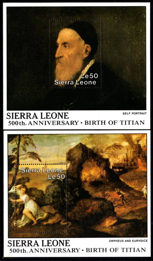 Sierra Leone - 1987 500th Birth Anniversary of Titian Set & MS MNH SG 1156-1164