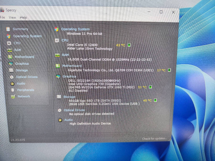 12th Gen i5 Gaming PC**6GB GTX1660 Ti Graphics**1TB SSD**Gigabyte Q670M Motherboard