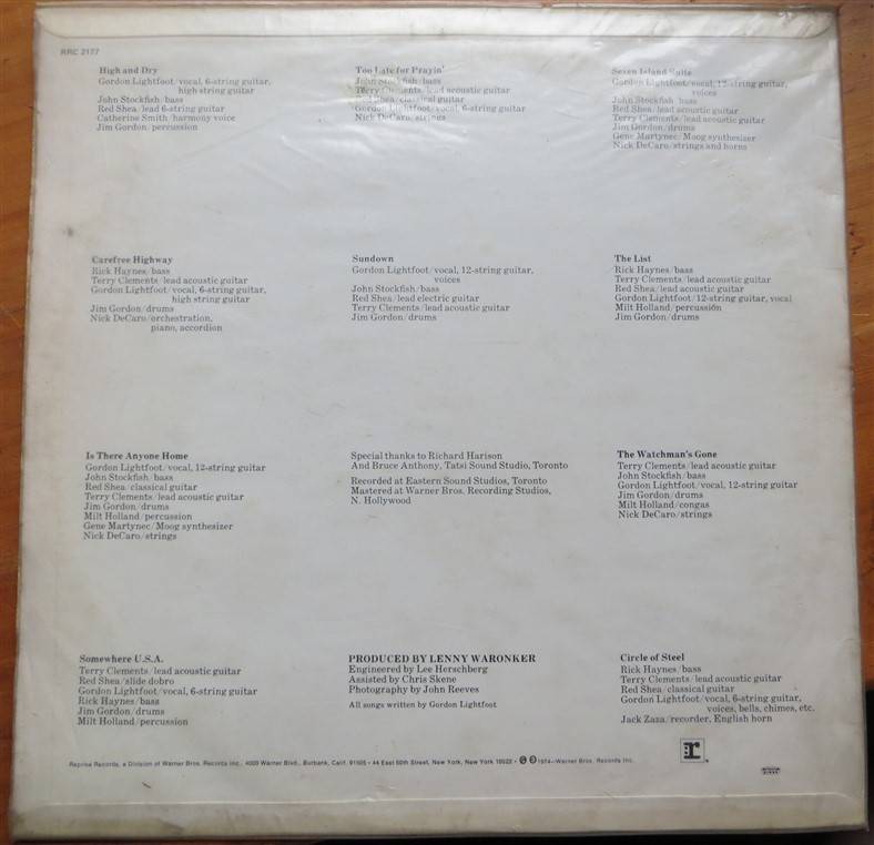 Gordon Lightfoot - Sundown - Vintage LP - VG