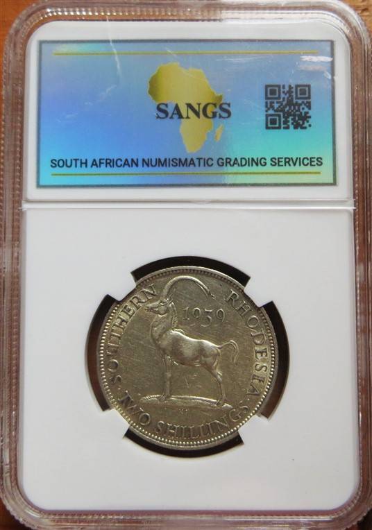 1939 Southern Rhodesia 2 Shillings AU Details Silver - Scarce