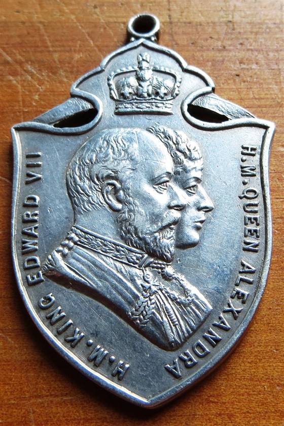 1902 KEVII Hallmarked Silver Cape Town Coronation Shield - Physical Training 9.4gr