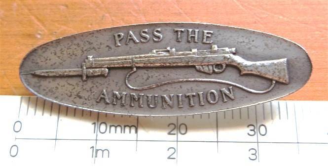 Pass the Ammunition Badge - .925 Silver Stamped Type