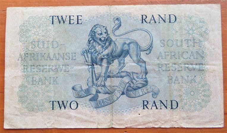 MH De Kock Two Rand Note B56 #736096