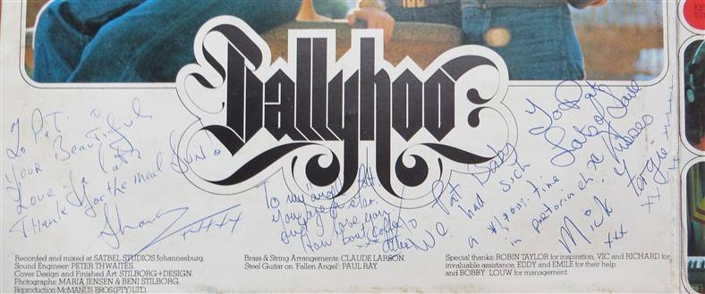 Ballyhoo - Signed by Band with messages - Vintage LP - VG