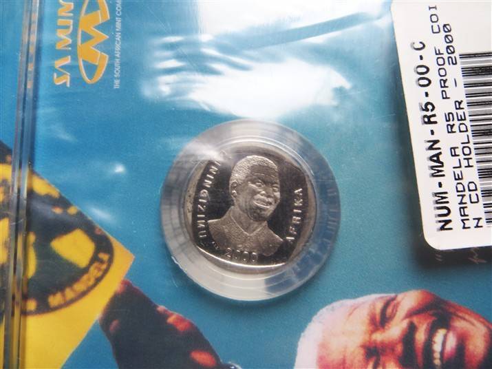 2000 Mandela R5 Coin in CD as issued by SA Mint