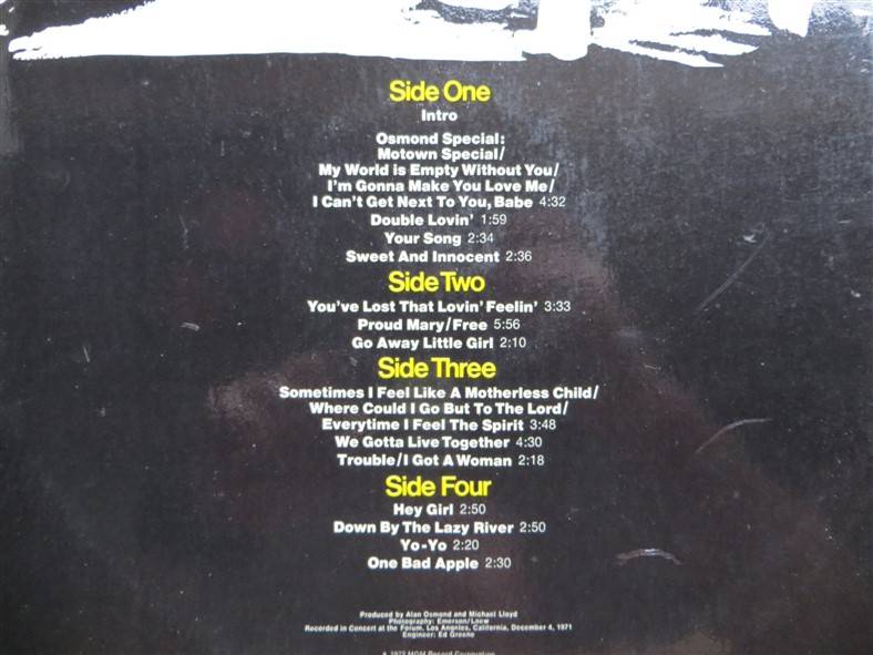 The Osmonds - LIVE 2 x LP Set - Vintage LP - VG
