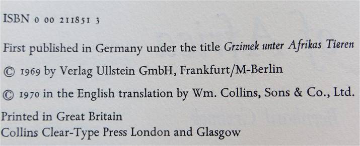 Bernhard Grzimek - Among the Animals - Hardcover