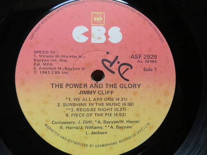Jimmy Cliff - The Power & the Glory x LP Vintage Vinyl - VG