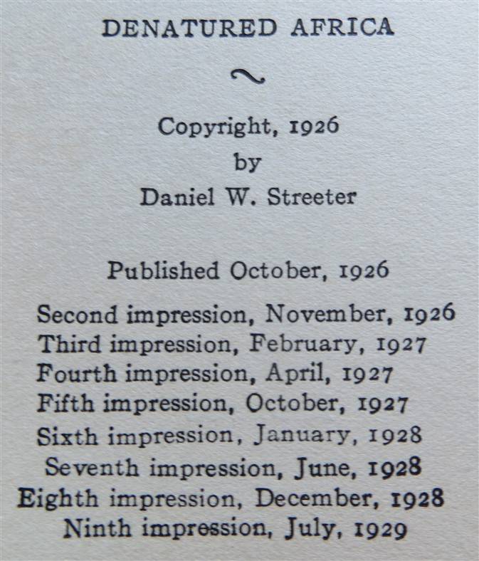 Denatured Africa - D.W Streeter