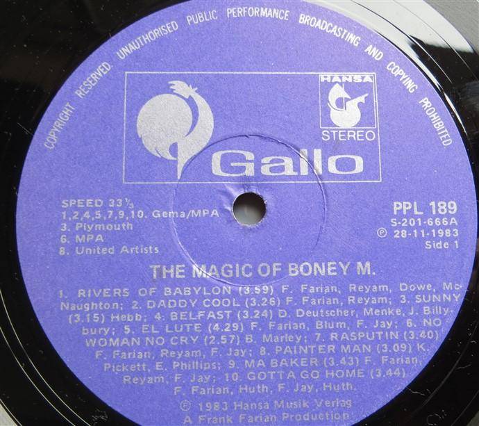 Vintage LP - The Magic of Boney M - 20 Greatest Hits