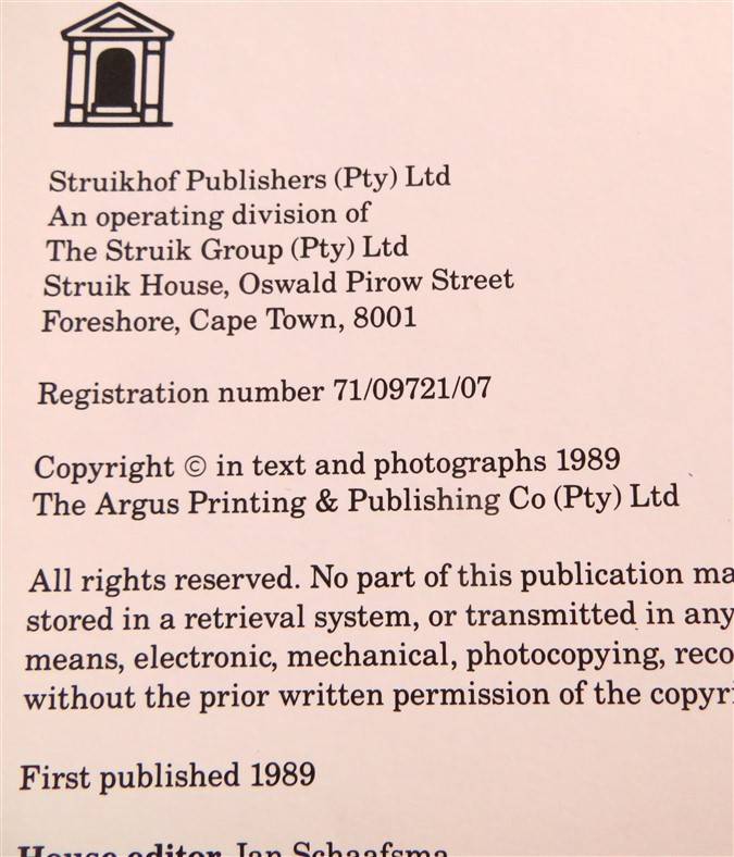 The Argus Book of Press Photographs - 1989 - Gift to the General Manager of The Star