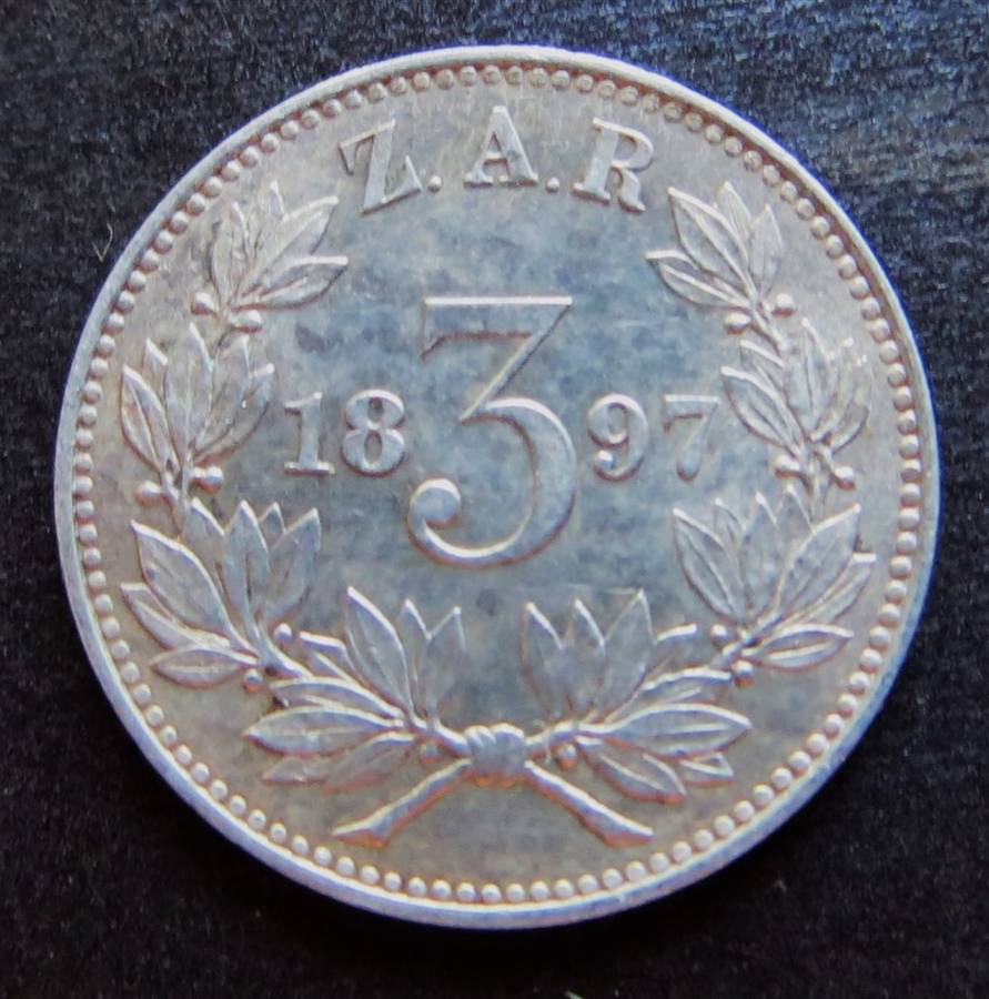 1897 ZAR 3d Tiekie Silver 0.925