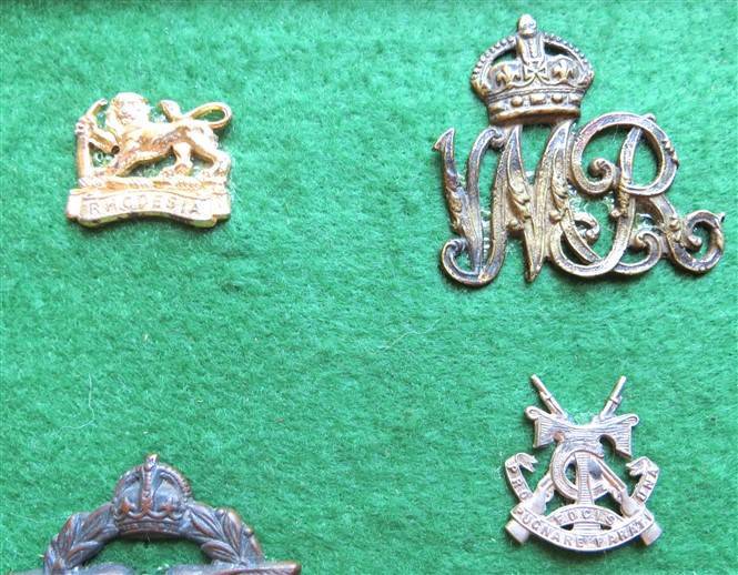 SA & Rhodesia Badges in a Frame - Attached to Felt