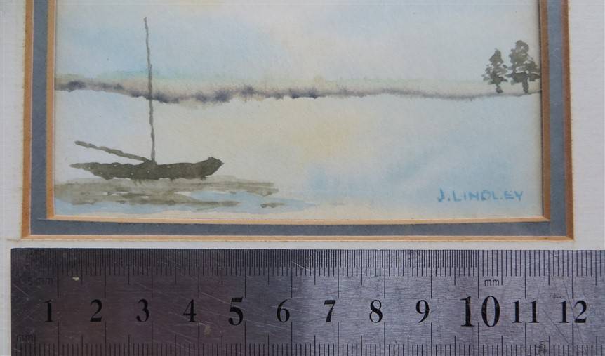 Original Small Watercolour Seascape / landscape - J.Lindley
