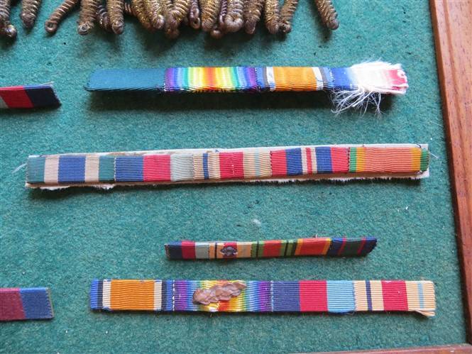 Assorted Medal Bars Displayed on a framed Tray - Not Attached