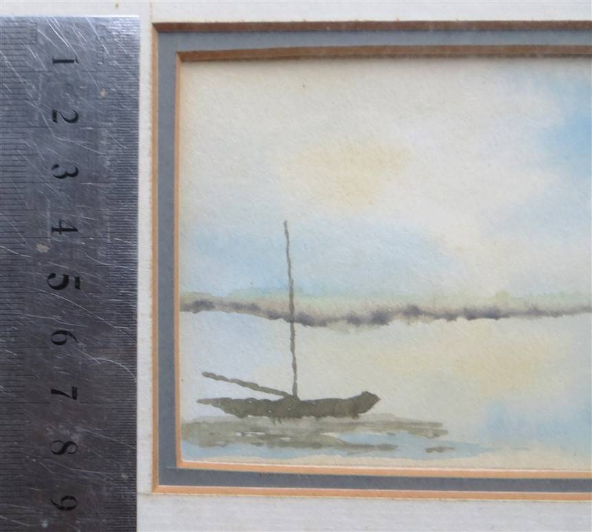 Original Small Watercolour Seascape / landscape - J.Lindley