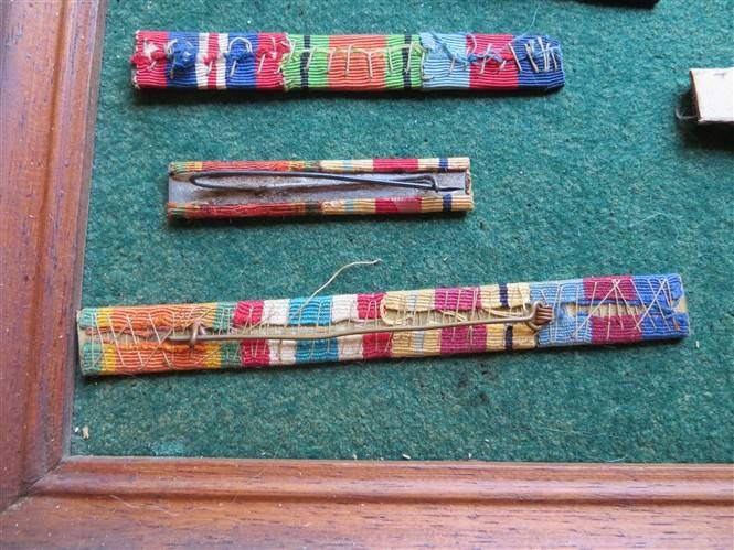 Assorted Medal Bars Displayed on a framed Tray - Not Attached