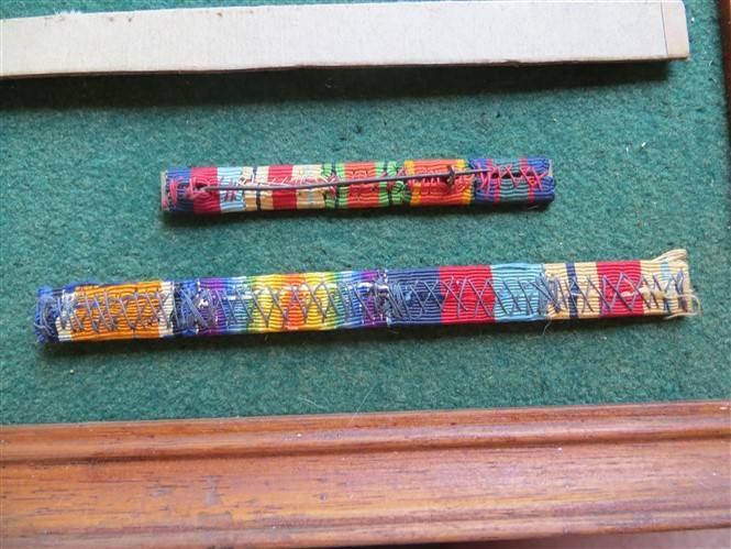 Assorted Medal Bars Displayed on a framed Tray - Not Attached