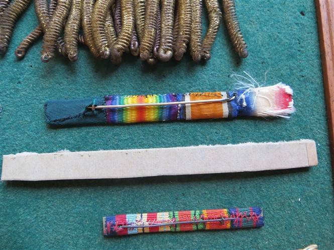Assorted Medal Bars Displayed on a framed Tray - Not Attached