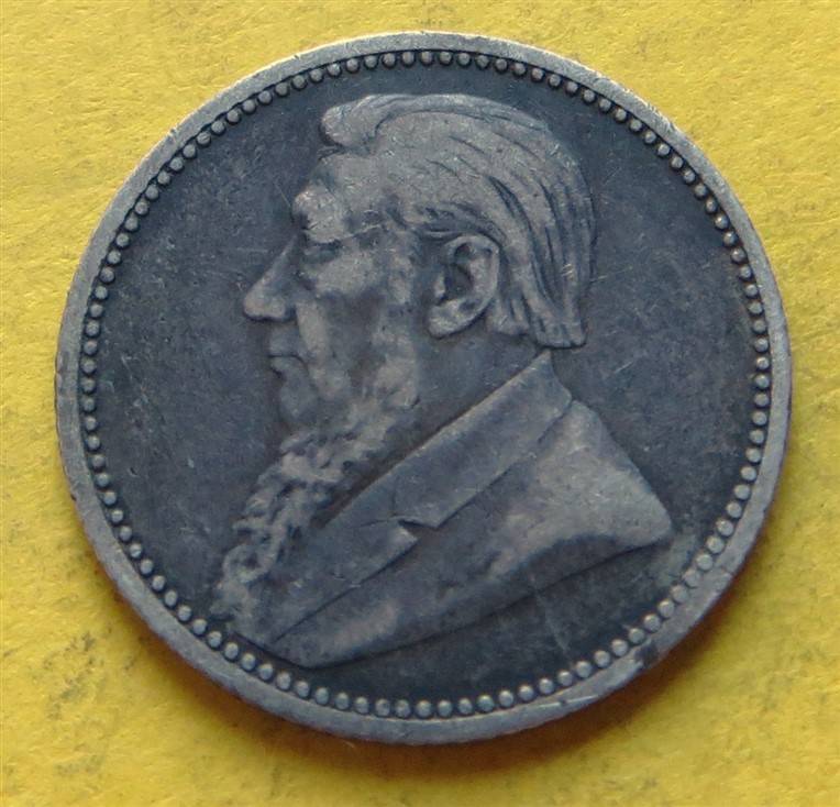 1895 ZAR 0.925 Silver 6d Six Pence Coin