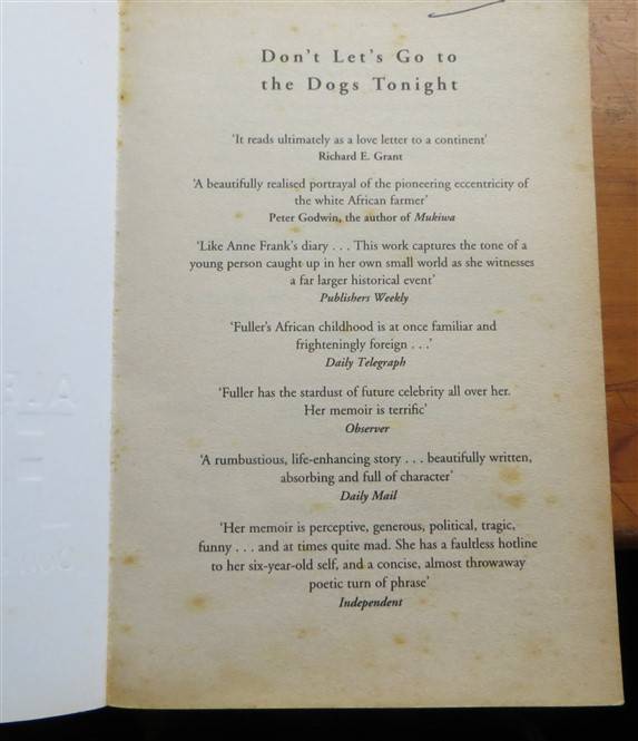 Alexandra Fuller - Don"t Let"s Go to the Dogs Tonight LP Vintage Vinyl - VG