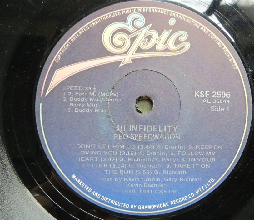 Reo Speedwagon - Hi Infidelity - Vinyl LP - VG