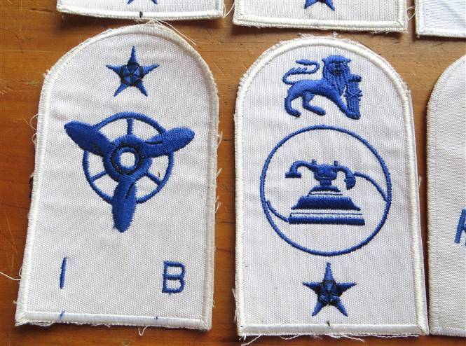 8 x SA Navy - Blue on White Embroidered Badges