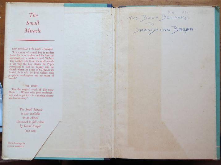 Paul Gallico - A Small Miracle - 1955 Hardcover