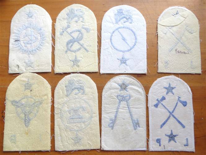 8 x SA Navy - Blue on White Embroidered Badges