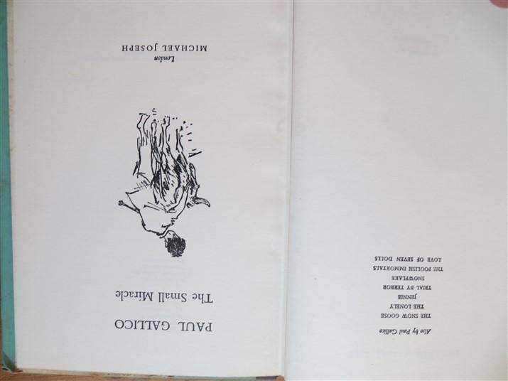 Paul Gallico - A Small Miracle - 1955 Hardcover