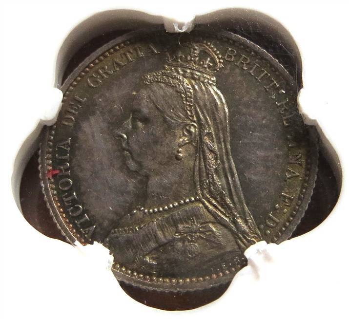 1887 GB 5d Six Pence AU58 - SANGS Silver