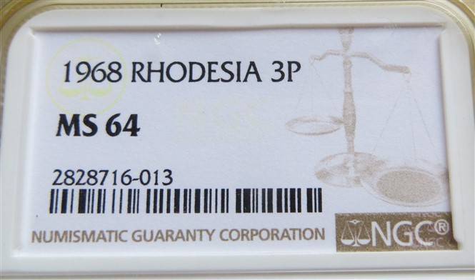 1968 Rhodesia 3d NGC MS64