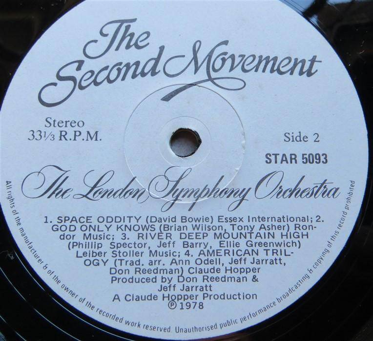 The Second Movement - Rock Classics - London Symphony Orchestra - Vintage Vinyl LP VG