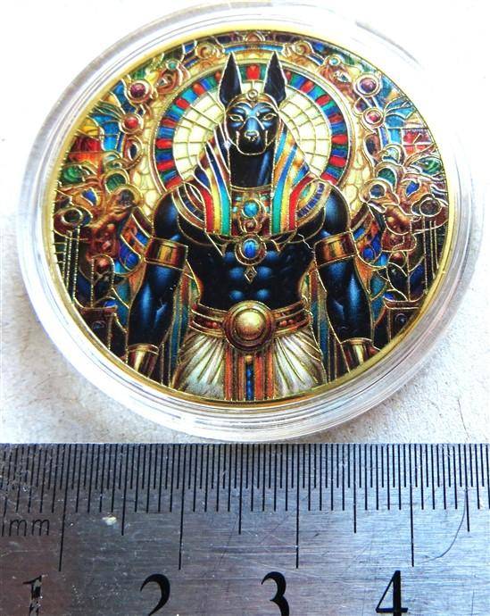 Egypt Mythology Colourized Crown Size Medallion in Capsule