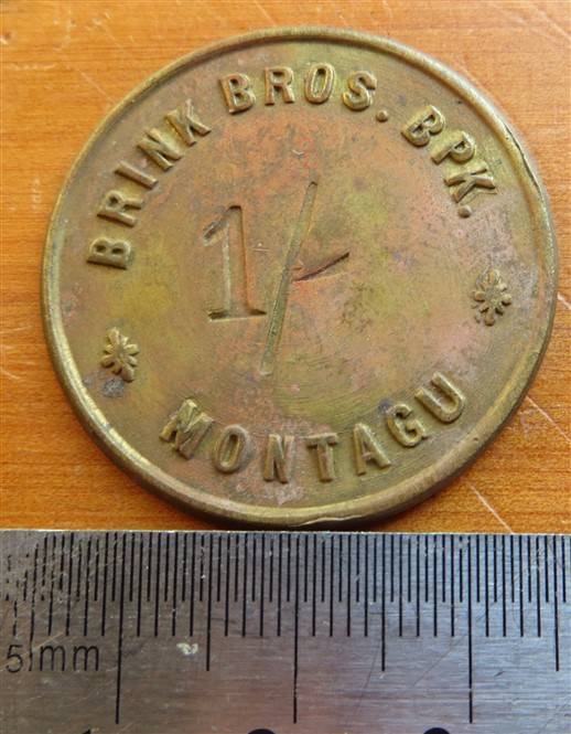 Brink Bros. Bpk.1 Shilling Token - Montagu #4729