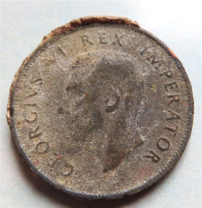 SA Union Penny 1d Coin Encrusted in Clay/Rock - Unknown Origin/History