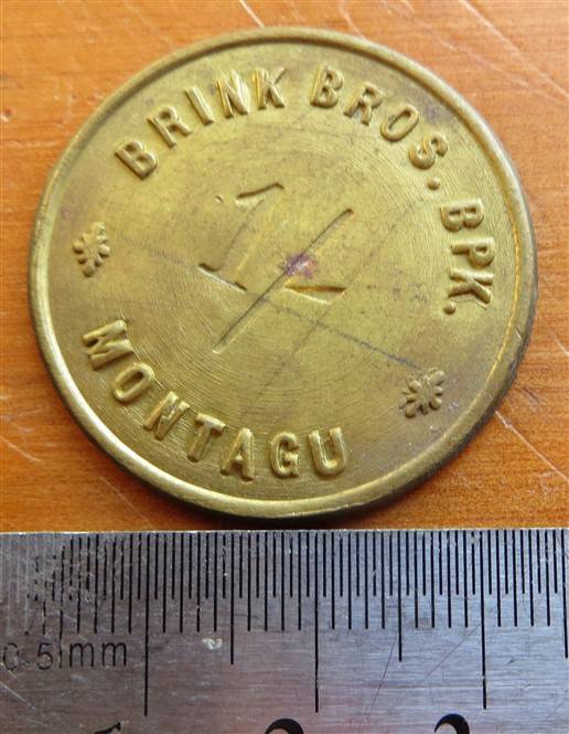 Brink Bros. Bpk.1 Shilling Token - Montagu #4661