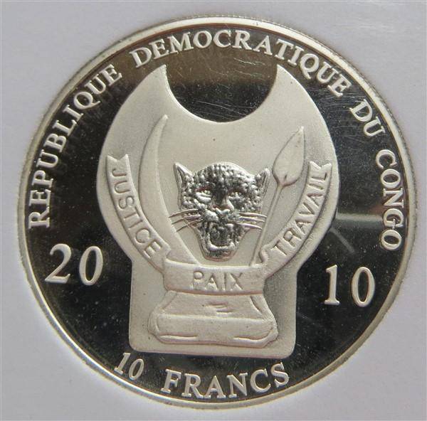 2010 Congo - Zulu Warrior - 10 Fr - PF70 DCAM