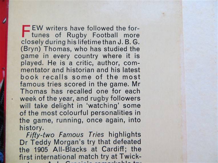 Fifty Two Famous Tries - J.B.G Thomas (1968)