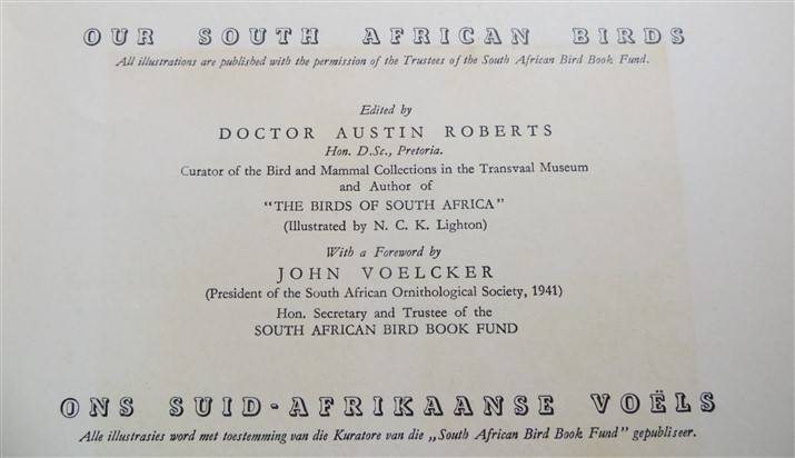 SA Birds Cigarette Cards Album - Complete - Foxing