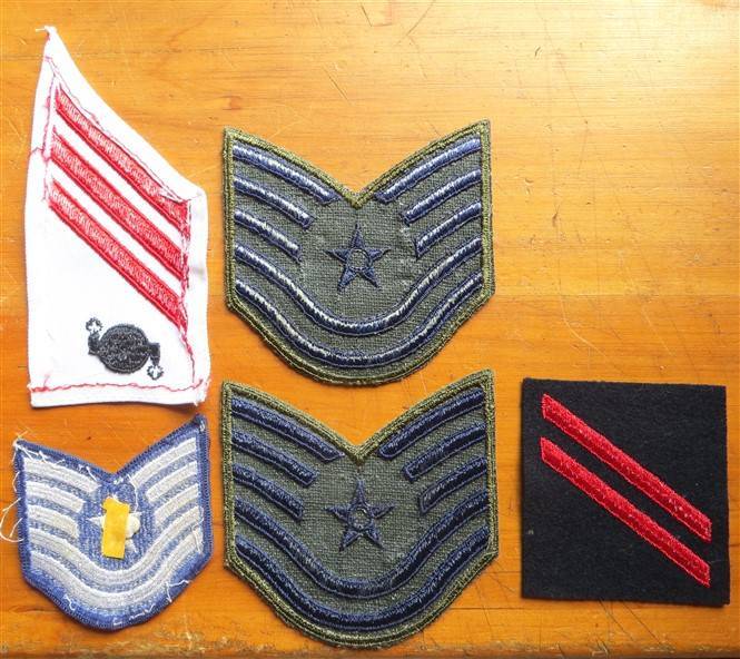 5 x Military Rank Embroidered Badges