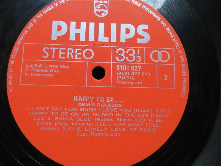 Demis Roussos - Happy to Be - Vintage Vinyl LP - VG