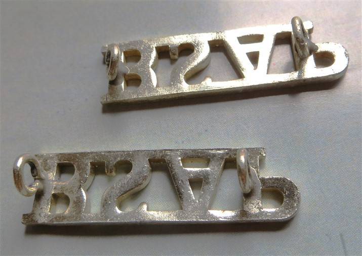 BSAP British South Africa Police Rhodesia Shoulder Title Pair - Lugs intact