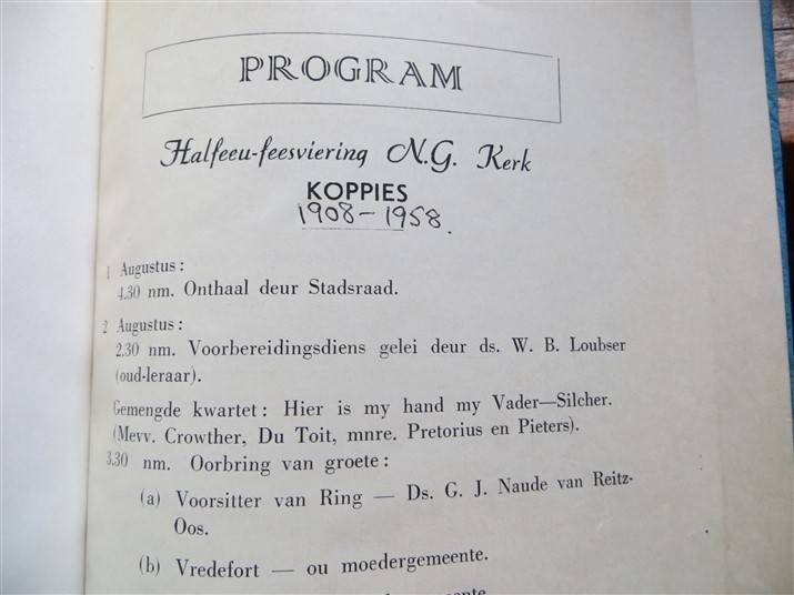 Koppies - Halfeeufess - 1908-1958