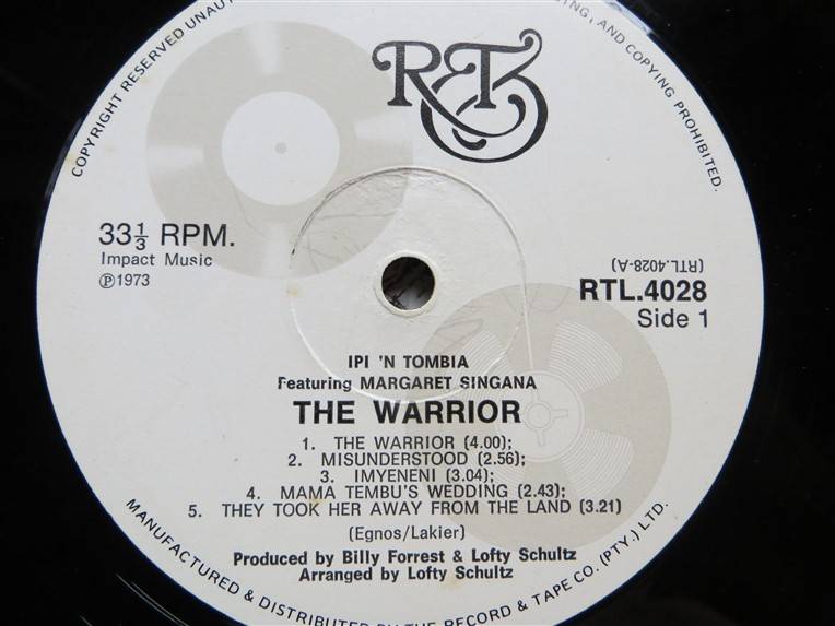 Ipi N Tombia - The Warrior  - Vintage Vinyl LP - VG