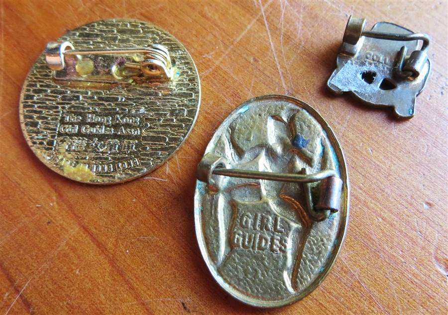 3 x Girl Guides Badges with Makers Mark - 1 bid for all