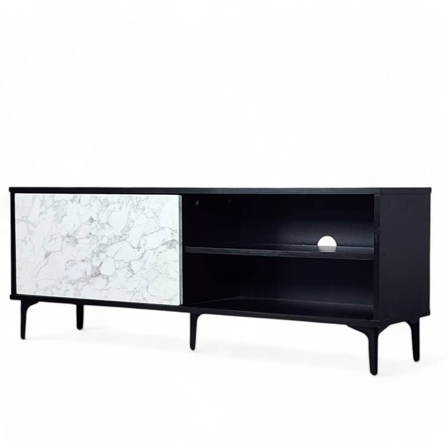 Petra TV Stand Black-Marble 120cm