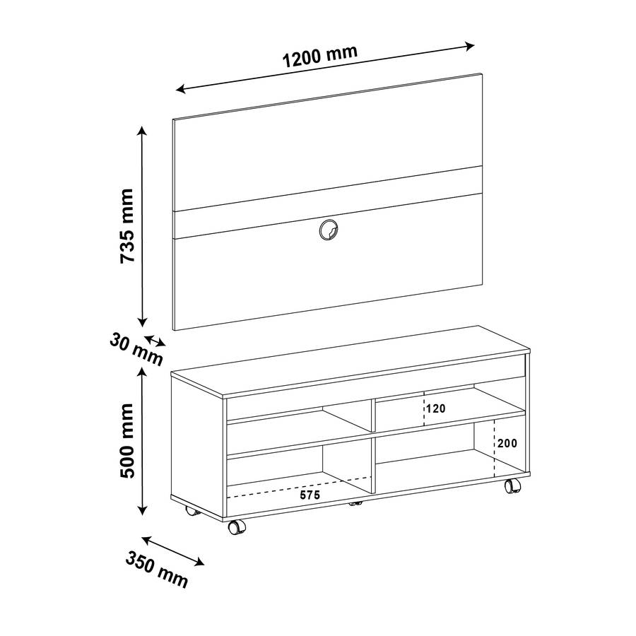 Cross TV Stand With Panel